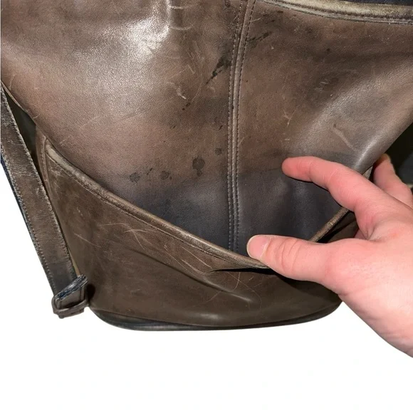 Vintage Coach 70s 80s Navy Bleeker Duffle Sac Zip Up Crossbody Bag Weathered - Picture 10 of 16